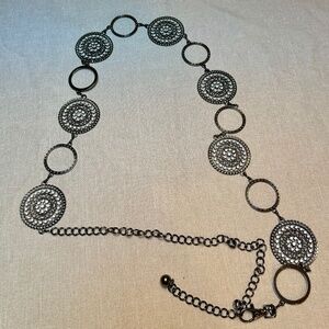 Large Bronze and Rhinestone Medallion Concho Chain Belt